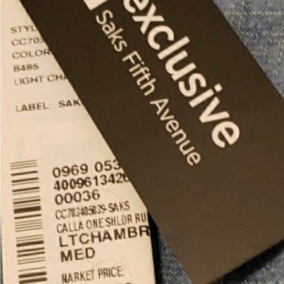 COPY- NWT Saks Fifth Avenue Exclusive Alice & Olivia Chambray Calla Top … - Picture 2 of 12